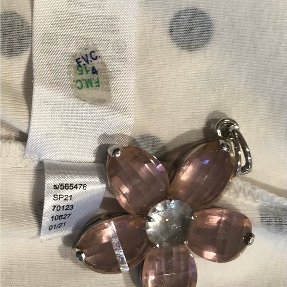 ⭐️$35 for 2⭐️ Ann Taylor Polka Dot with Embroidered Flutter Sleeve Top US LP - Picture 7 of 9